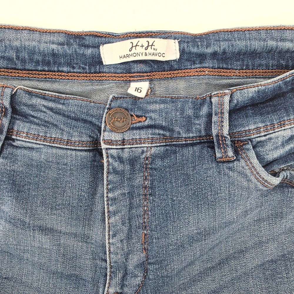 Harmony & Havoc Women Distressed High Rise Skinny Jeans Blue Size 16